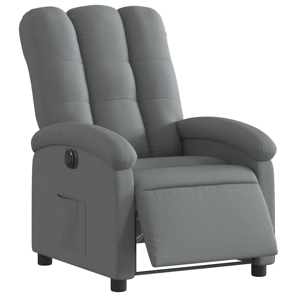 Poltrona Elettrica Reclinabile Grigio Scuro in Tessuto 3204069