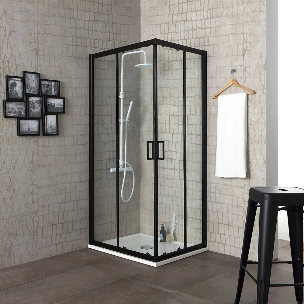 Box doccia 80x80x190 cm profilo nero opaco