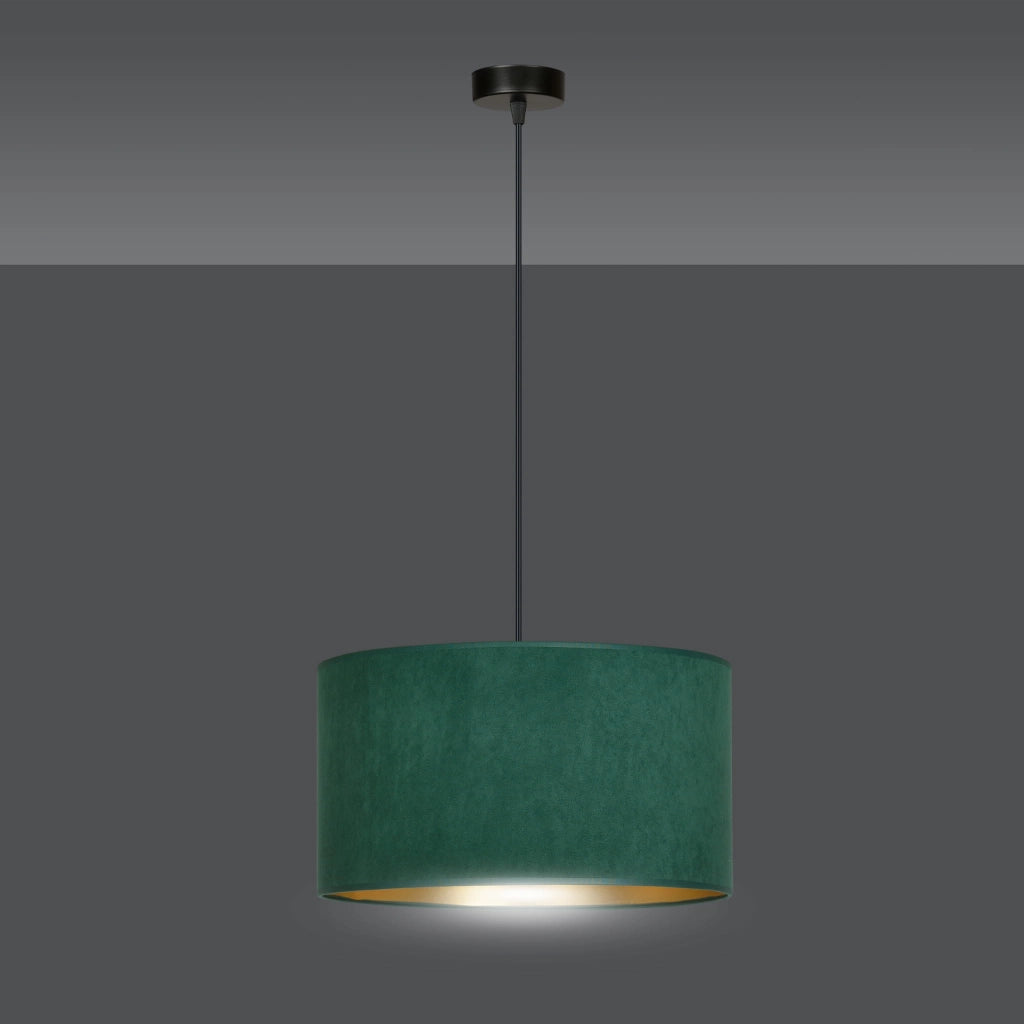 Lampada a sospensione Emibig Hilde verde tessuto Ø35 E27