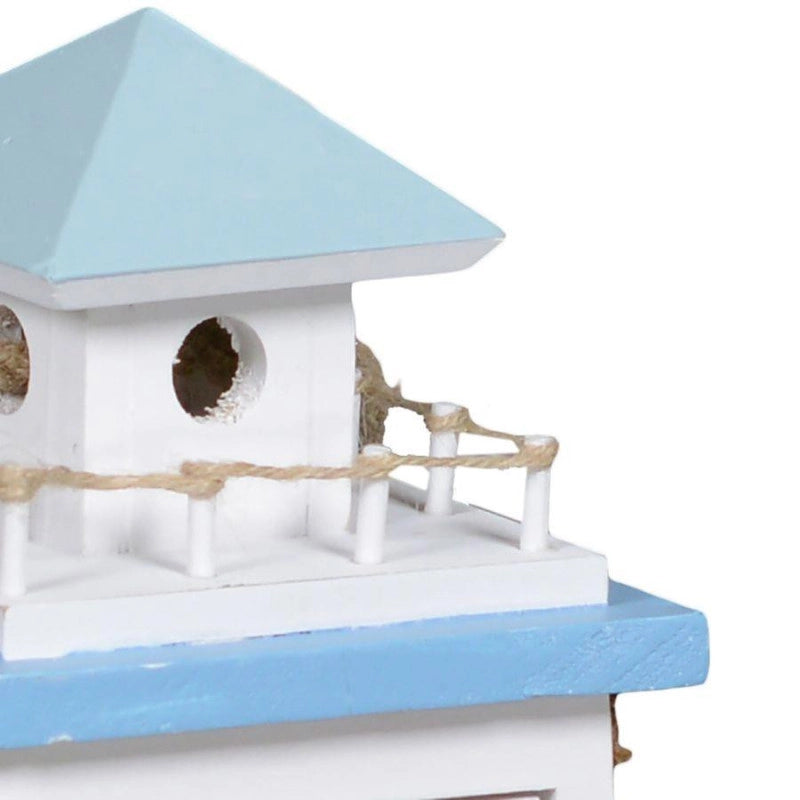 Lanterna mare legno bianco/azzurro farocm 21,5x21,5h41,5