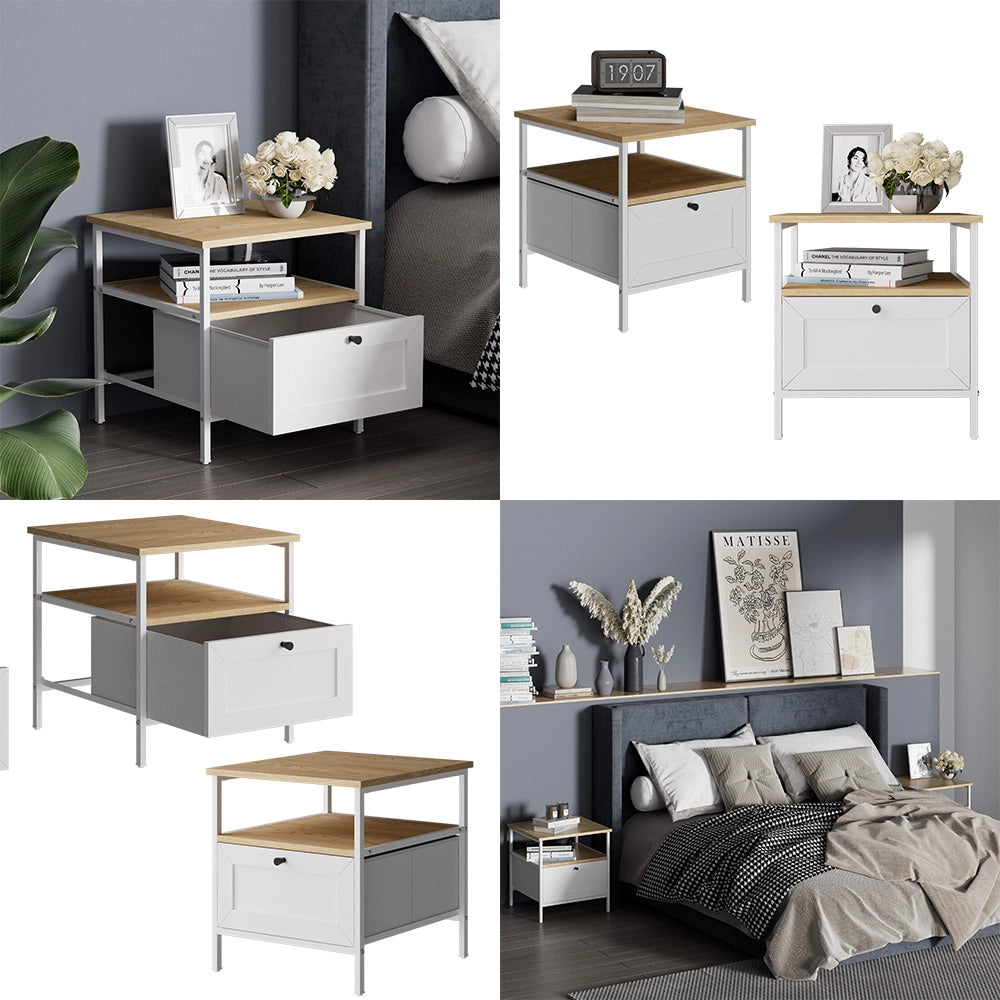 Vicco Comodino Bianco 45 x 47 cm Set di 2