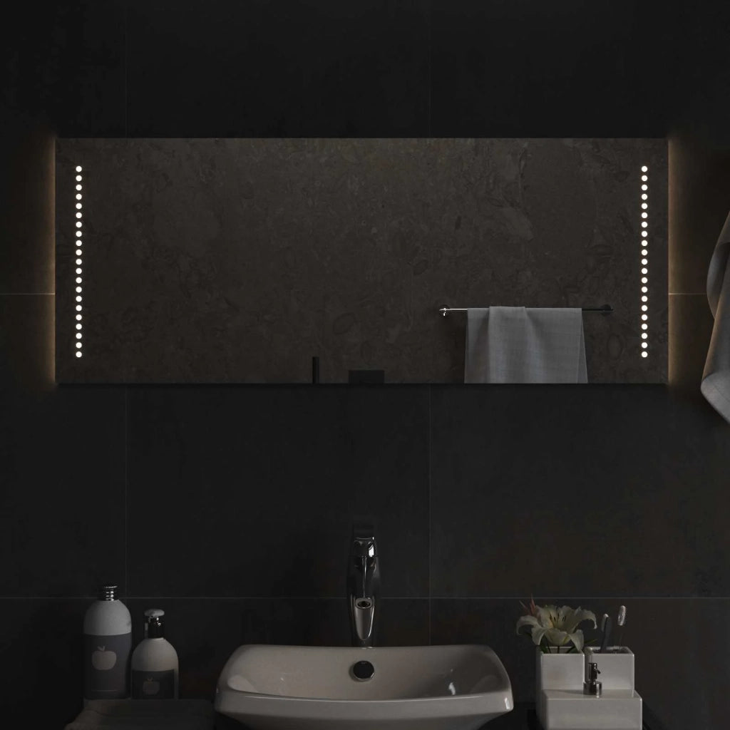 Specchio da bagno LED Trasparente 100 x 40 cm vetro temperato 42045784