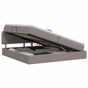 Letto con contenitore LED e materasso Tortora 200 x 200 cm 3459150
