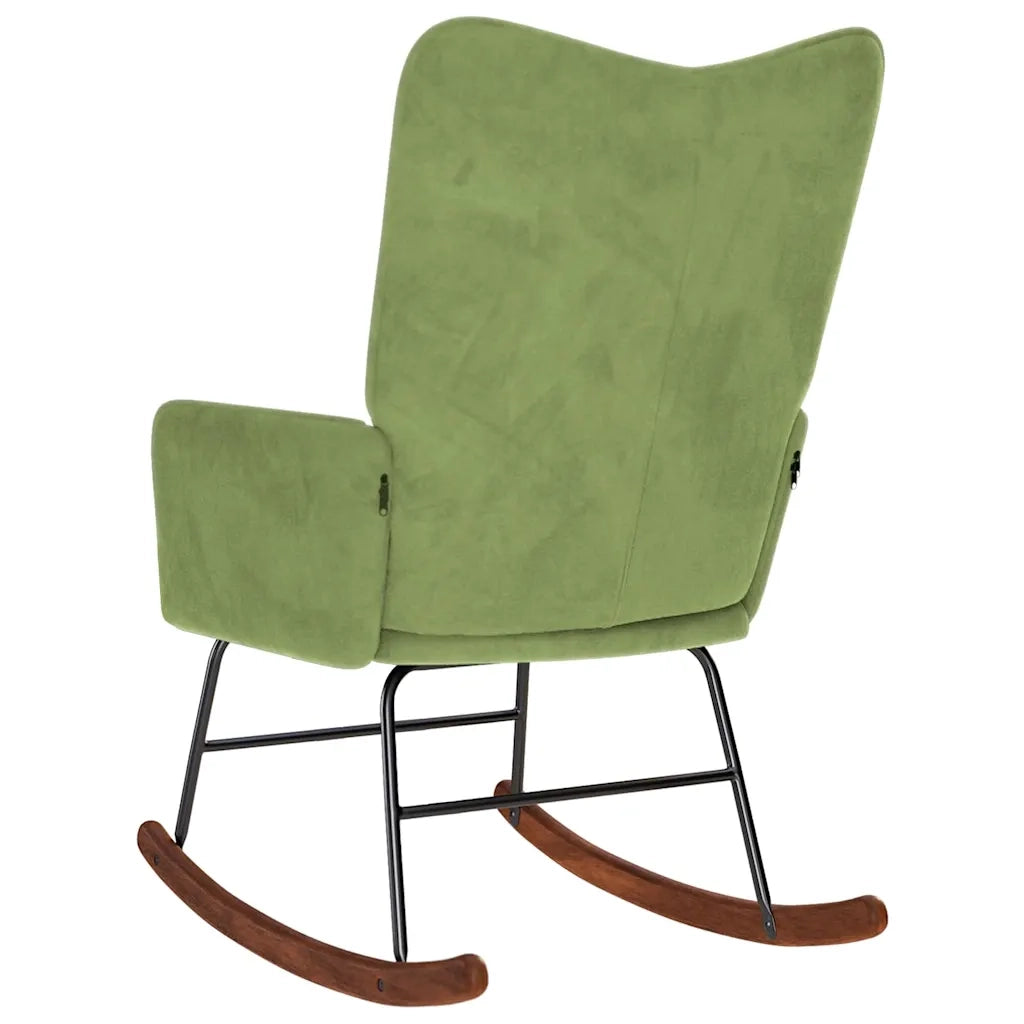 Sedia a Dondolo Verde Chiaro in Velluto 4016835
