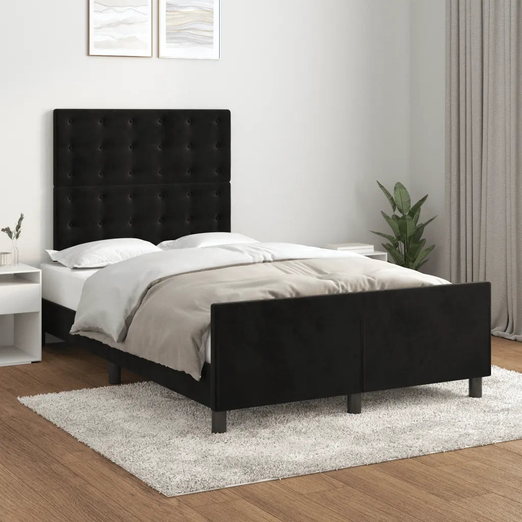 Giroletto senza Materasso Nero 120x200 cm Velluto
