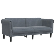 Divano | Divano da soggiorno | Sofa a 2 Posti Grigio Scuro in Velluto