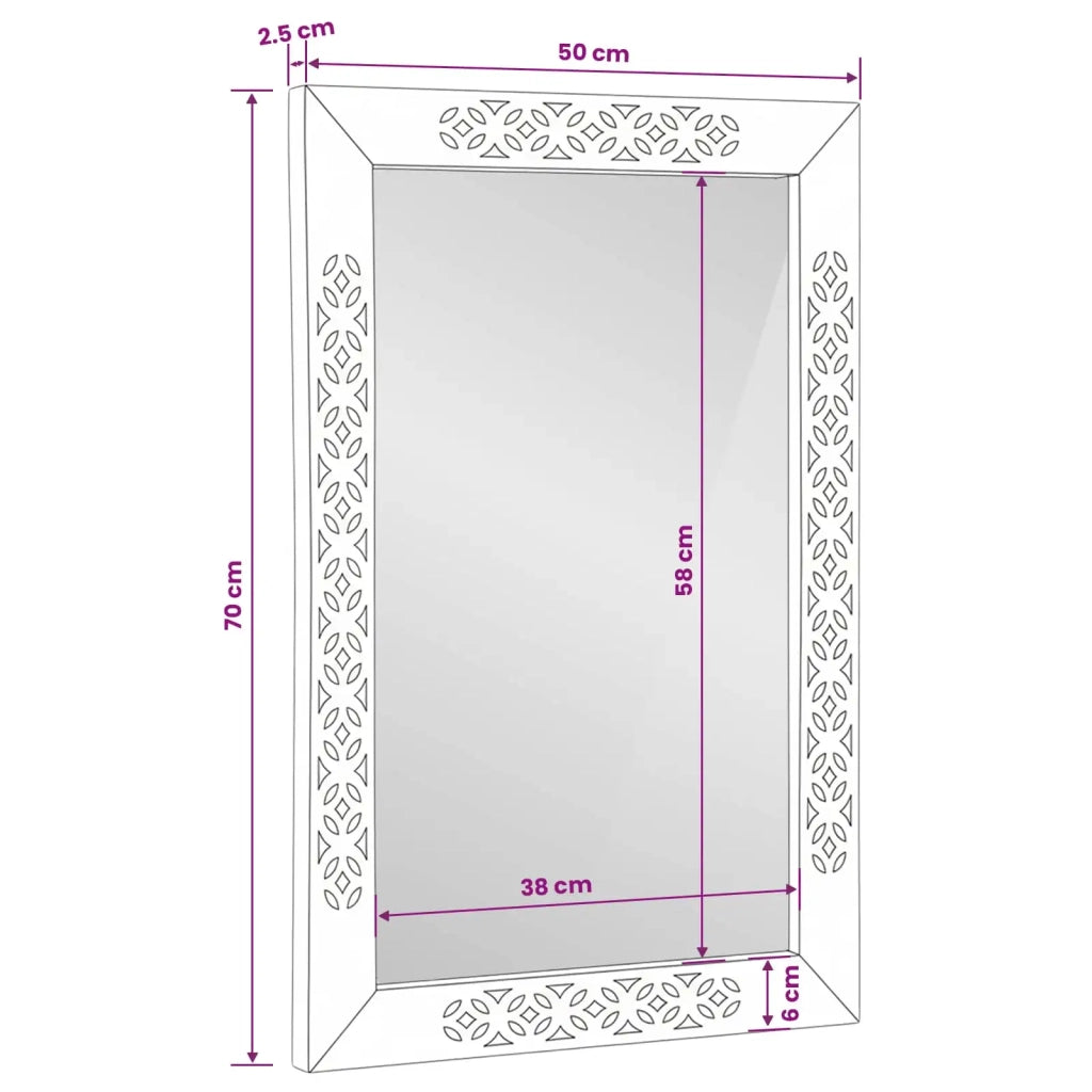 Specchio da Parete | Specchio decorativo 70 x 50 cm Legno ingegnerizzato e Vetro