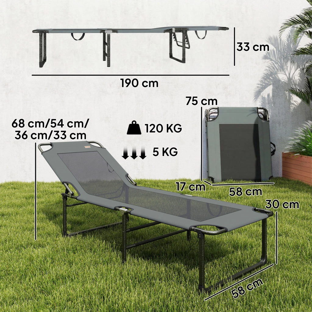 Sedia Pieghevole Reclinabile ¨C Minimal ¨C Grigio