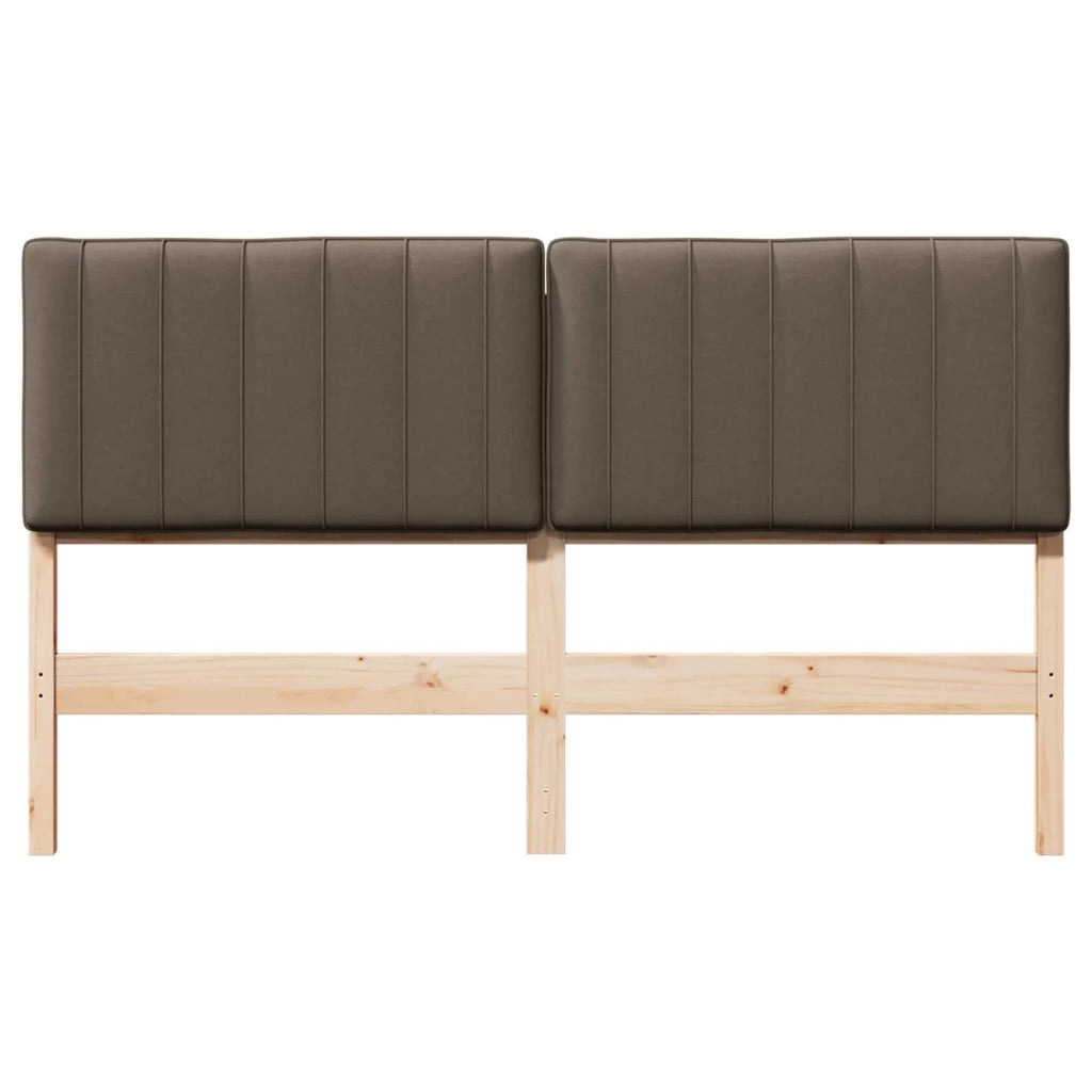 Testiera imbottita Marrone e taupe 150 cm Pino massello 880176