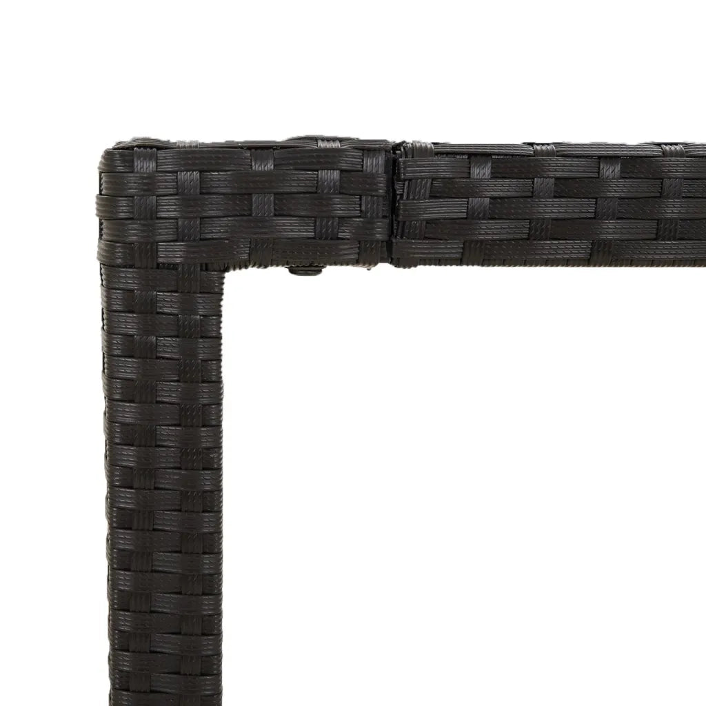 Set da Pranzo da Giardino 5 pz Nero con Cuscini in Polyrattan 3213339