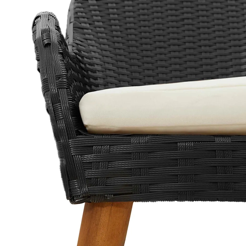Set da Pranzo per Giardino con cuscino 9 pcs Nero polyrattan 3261676