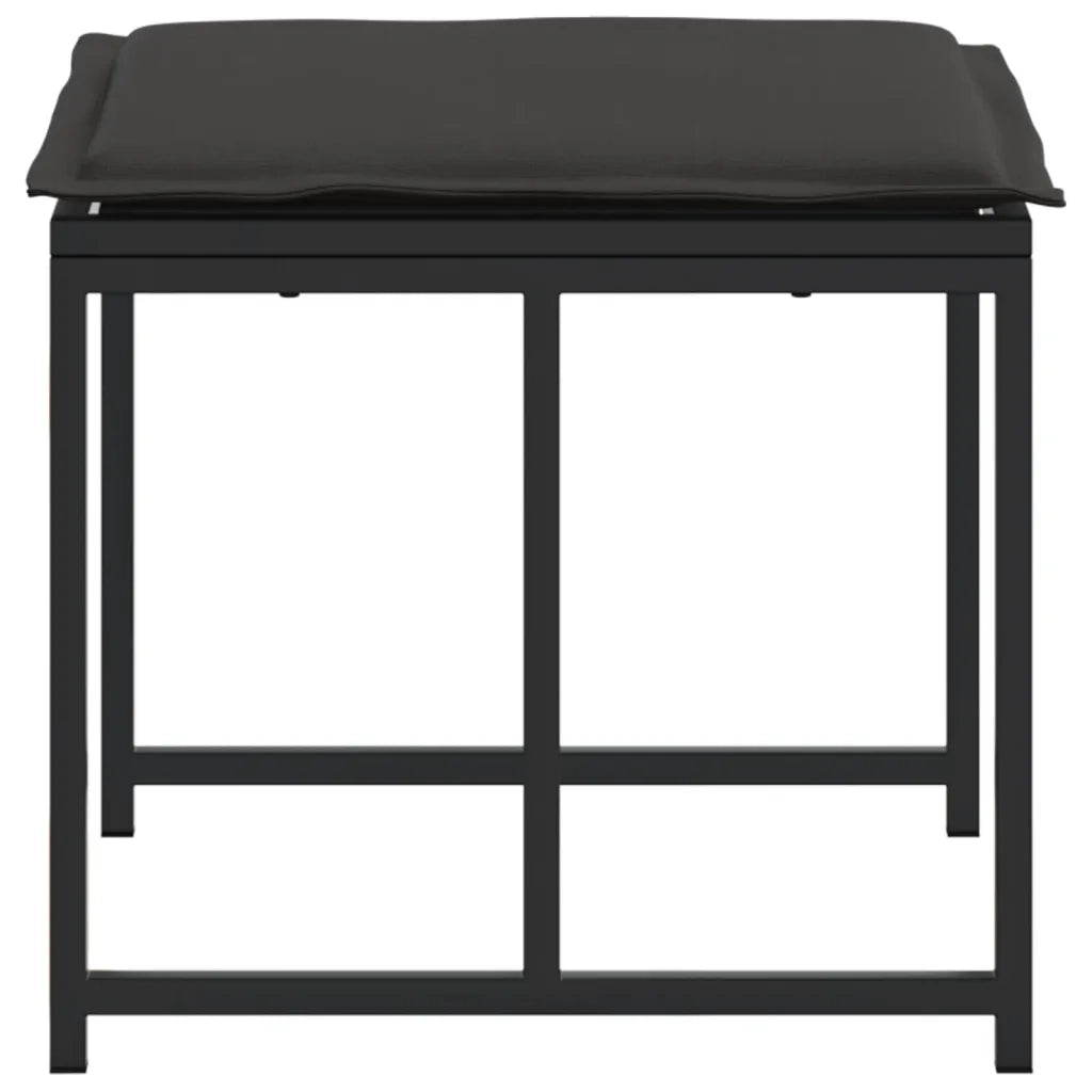 Sgabelli da Giardino con Cuscini 4 pz Neri Acciaio e Textilene CFW4361033