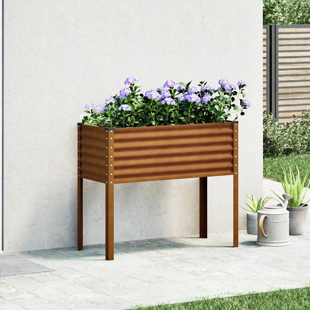 Fioriera da Giardino-Vaso da Esterno 100x45x90 cm in acciaio corten