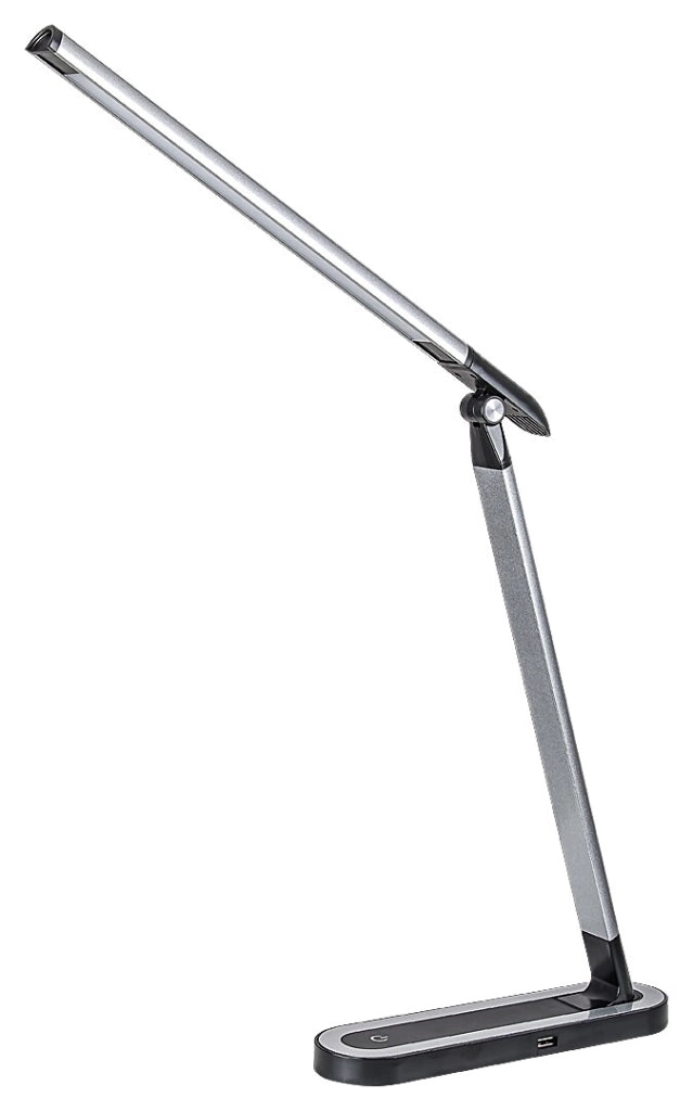 Lampada da scrivania slim nera LED 7W dimmer USB Rabalux