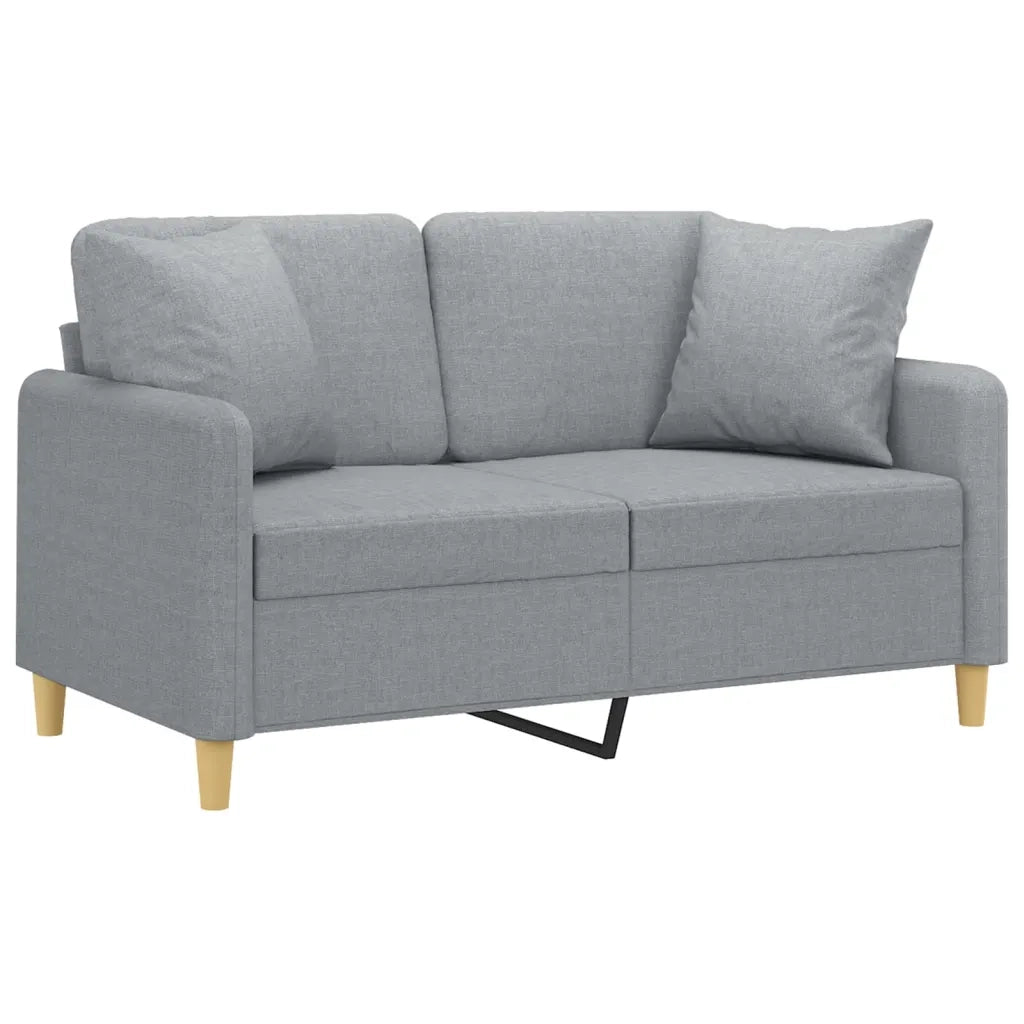 Divano a 2 Posti con Cuscini-Sofa 2 Posti con Cuscini Grigio Chiaro 120 cm in Tessuto 243983