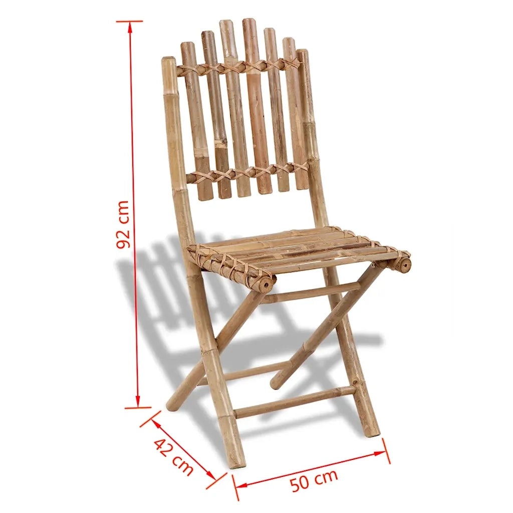 Set da Pranzo da Giardino 5 pz Pieghevole in Bambù 41497