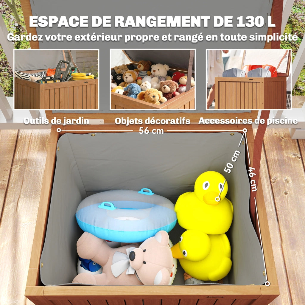 Cassa da Giardino in Legno Massello 130L ¨C zephmum ¨C Marrone