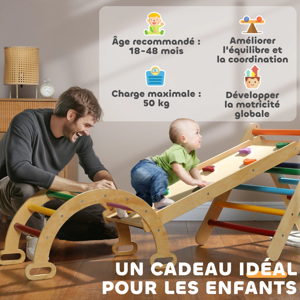 Casetta per bambini con scivolo e altalena ¨C Minimal ¨C multicolore