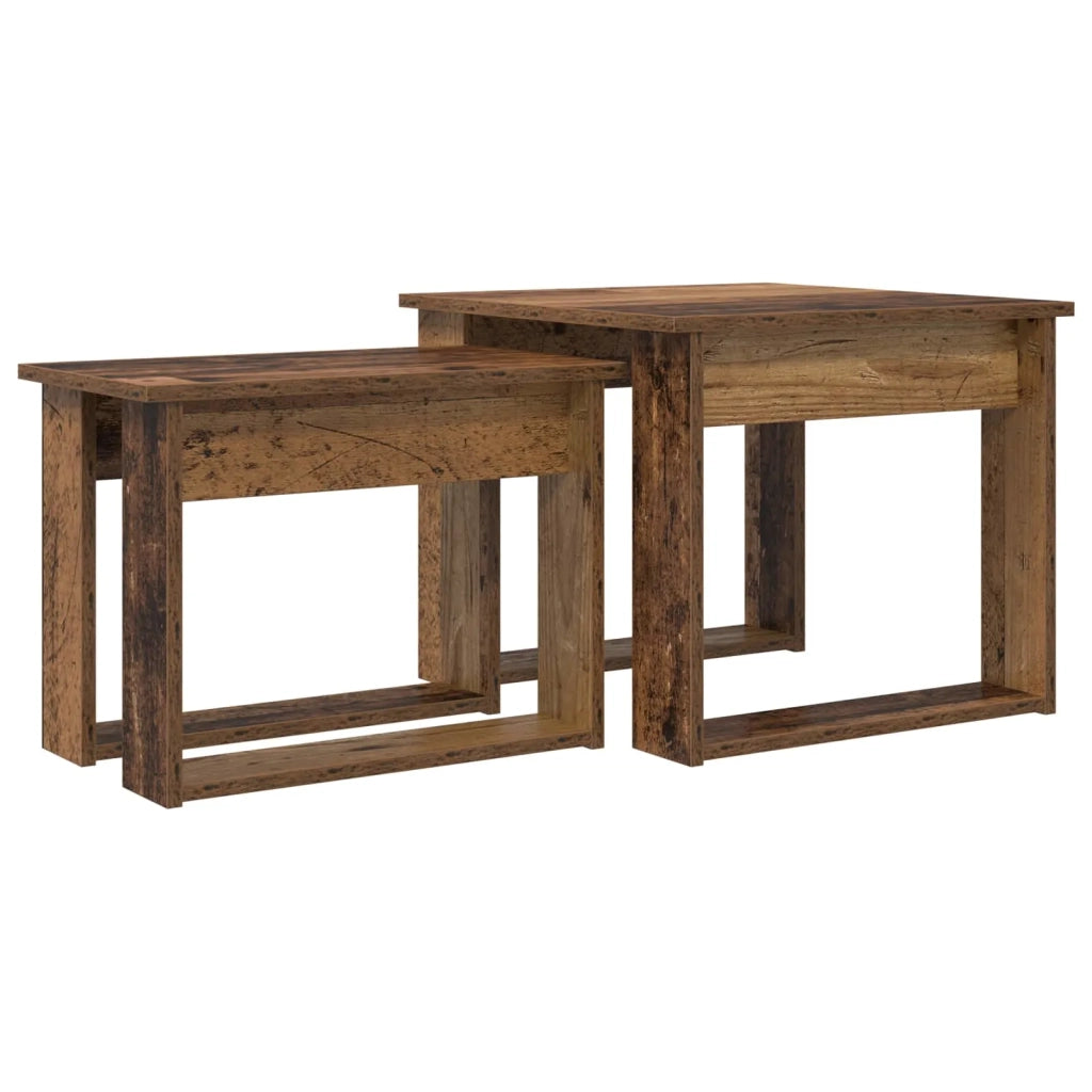Set di Tavolini da Caffè 2 pcs Legno vecchio Legno multistrato 8000130
