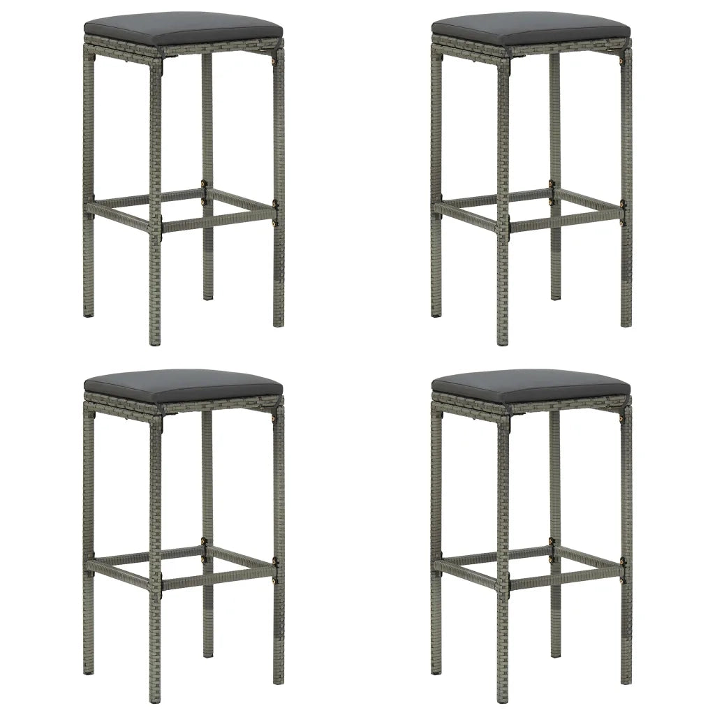 Set Bar da Giardino 5 pz | Set Salotto da Giardino con Cuscini Grigio