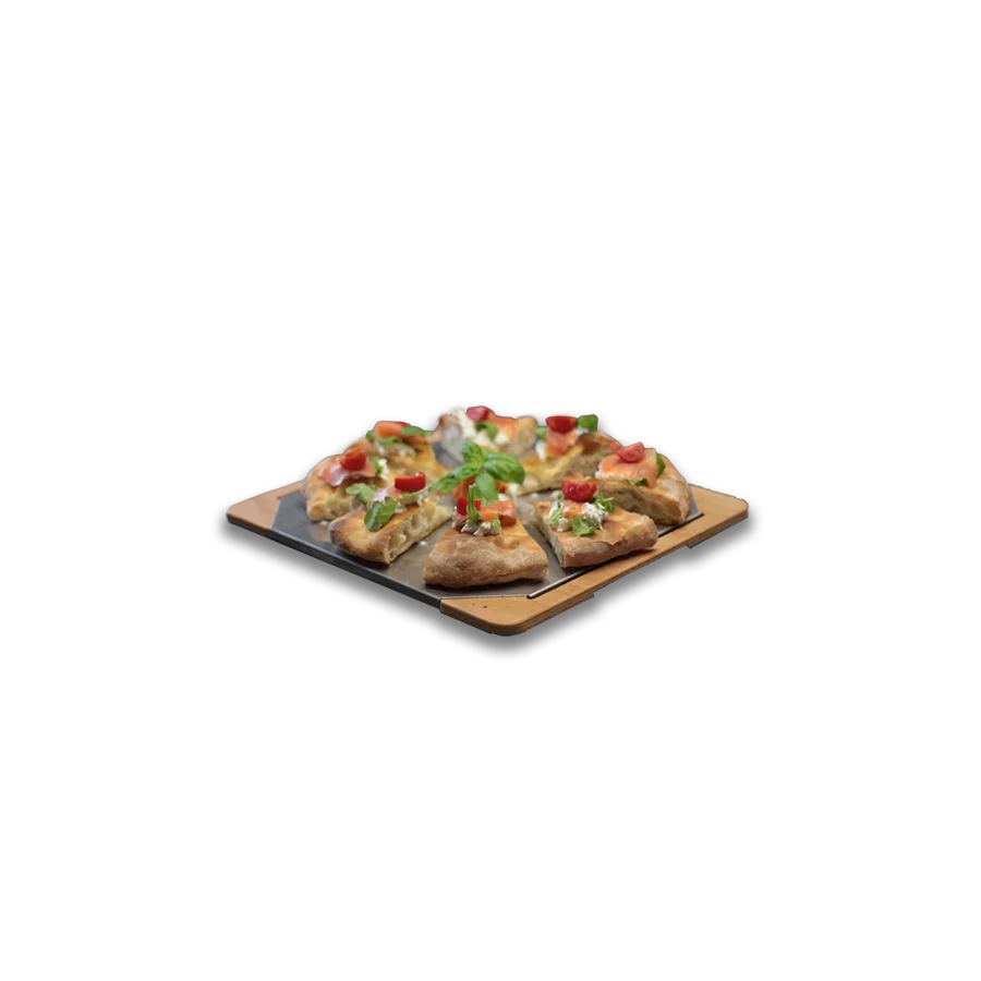 Tagliere da Cucina 29,5x23 cm In Legno e Acciaio Giusto