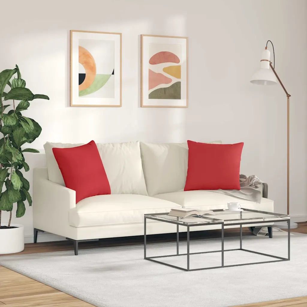 Cuscini da Divano 2 pcs Rosso 50 x 50 cm Tessuto 42013966