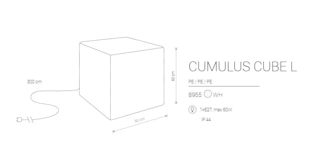 Lampada da esterno Nowodvorski Cumulus Cube L bianca