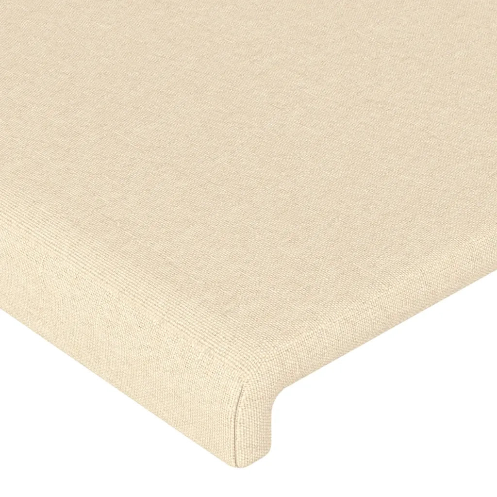 Testiera ad Orecchio-Testata con Orecchie Crema 93x23x118/128 cm in Tessuto 670724