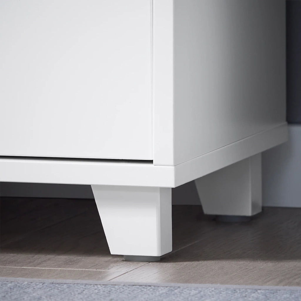 Mobile sottolavabo con 2 ante senza lavandino Mobiletto per lavandino bagno 60x30x61cm Bianco BZR148-W