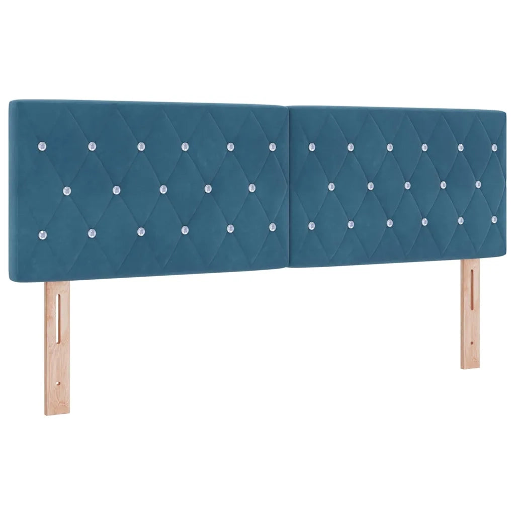 Letto a Sorgente LED con led Blu Scuro 140 x 190 cm Velluto 3342588