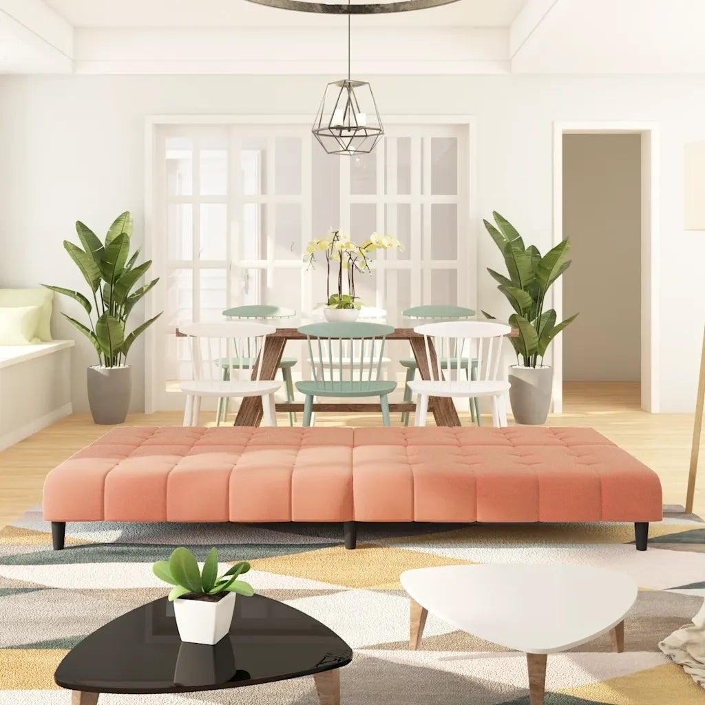Divano letto | Sof¨¤ letto | Letto singolo a 2 Posti Rosa in Velluto