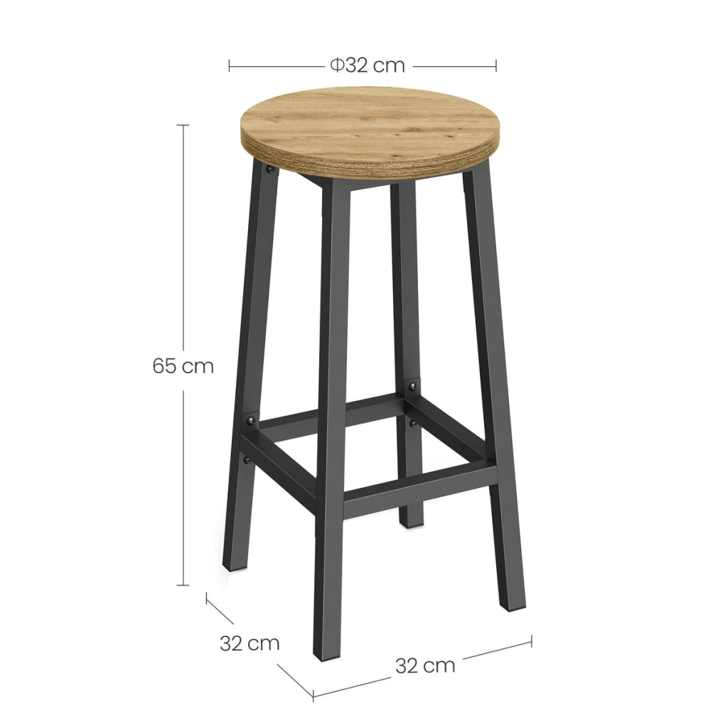 Sgabello bar Artisan in legno e acciaio nero