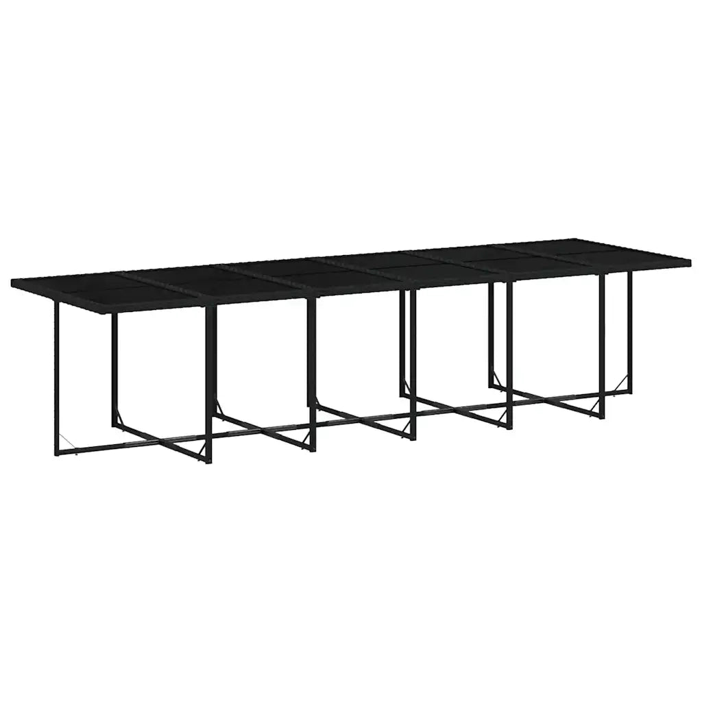 Set da Pranzo da Giardino 17 pz con Cuscini Nero in Polyrattan 3211363