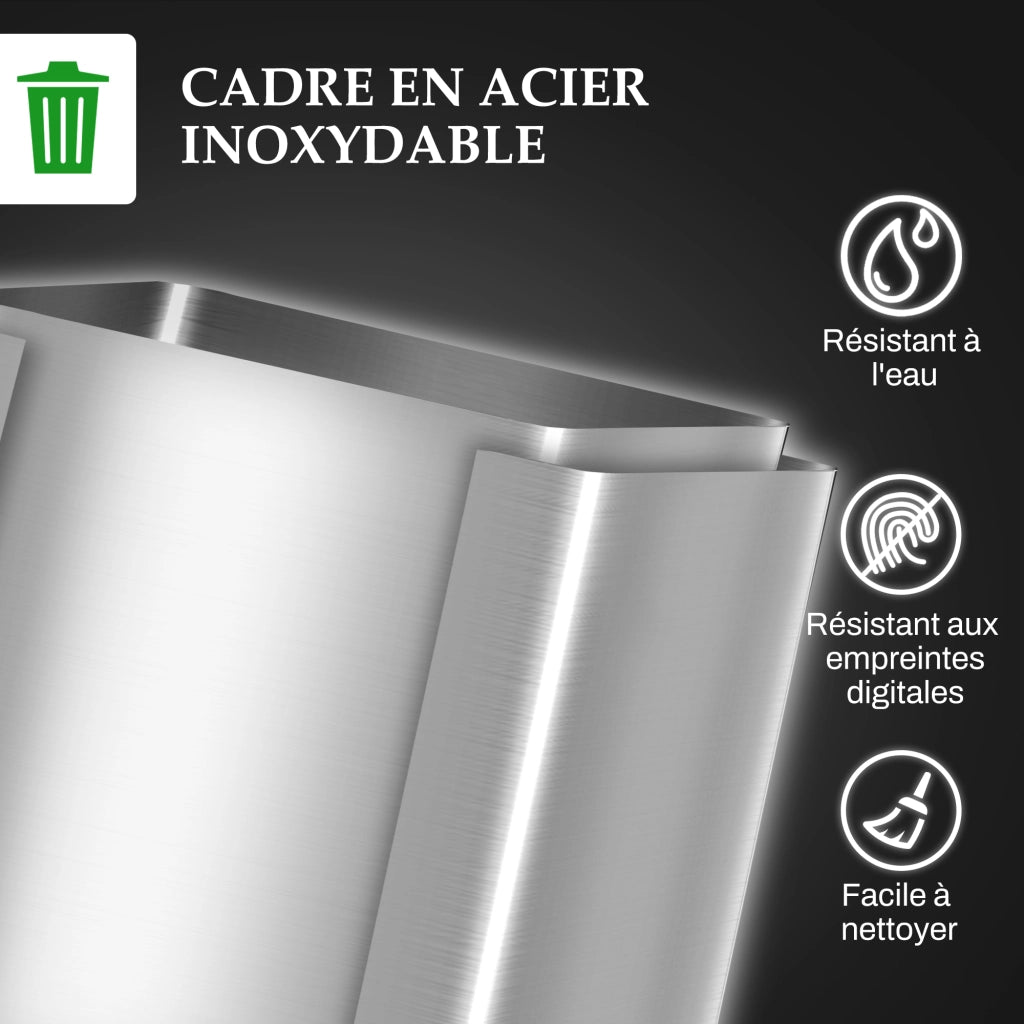 Bidone per rifiuti cucina doppio ¨C zephmum ¨C 2x20L, coperchi soft close