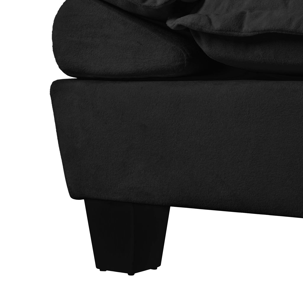 Divano Modulare con Contenitore e Cuscini ¨C MINIMAL ¨C Chenille, Nero