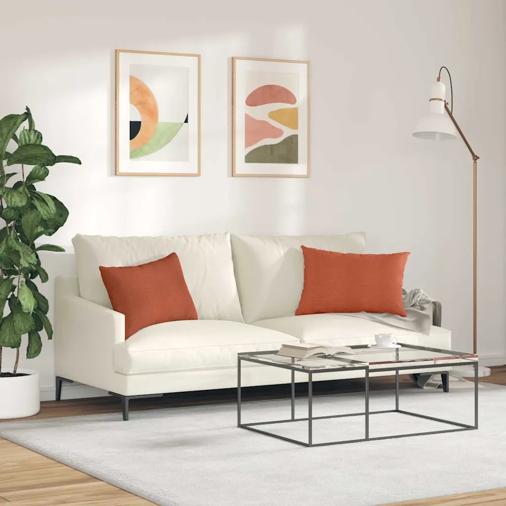 Cuscini da Divano 2 pcs Rosso Arancio 60 x 40 cm 42013695
