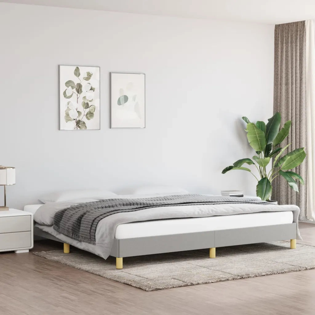 Giroletto senza Materasso Grigio Chiaro 200x200 cm Tessuto 346842
