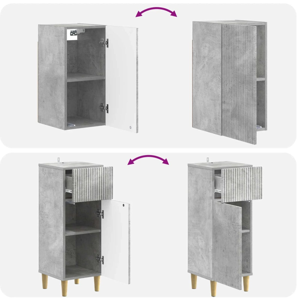 Set di Mobili da Bagno da 4 Pezzi ARNHEM Grigio Cemento 3417930