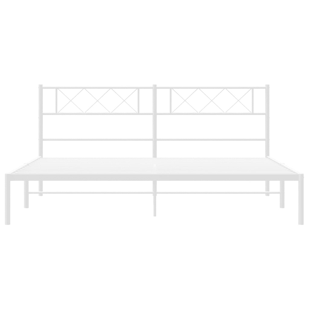 Giroletto con Testiera Metallo Bianco 180x200 cm 372330