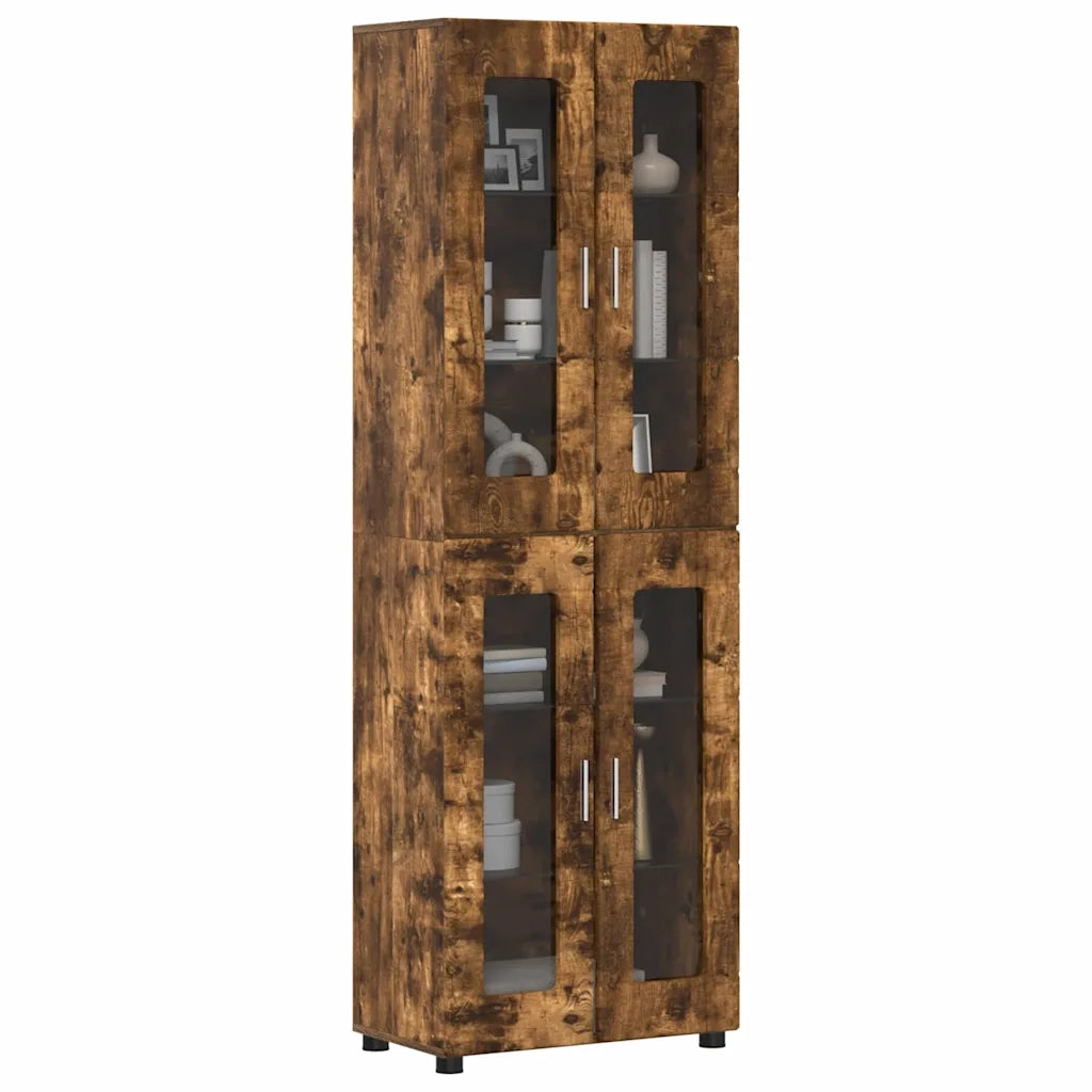 Credenza | Madia | Buffet da pranzo | Armadio da pranzo FLORIN Rovere fum¨¦ 60 x 35 x 182 cm Legno multistrato