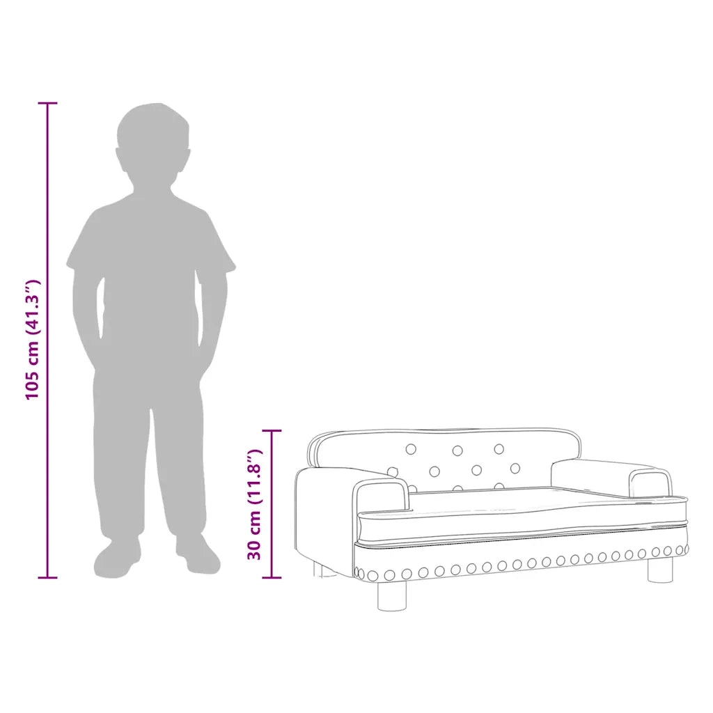 Divano per Bambini Marrone 70x45x30 cm in Velluto 3196298