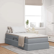Letto con contenitore e materasso Grigio chiaro 90 x 190 cm 3370194