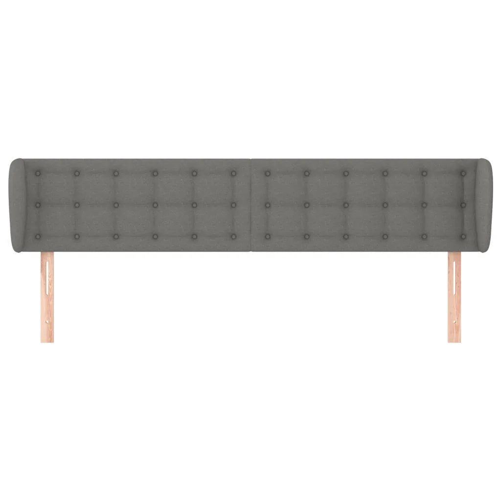 Testiera ad Orecchio-Testata con Orecchie Grigio Scuro 203x23x78/88 cm in Tessuto 479914