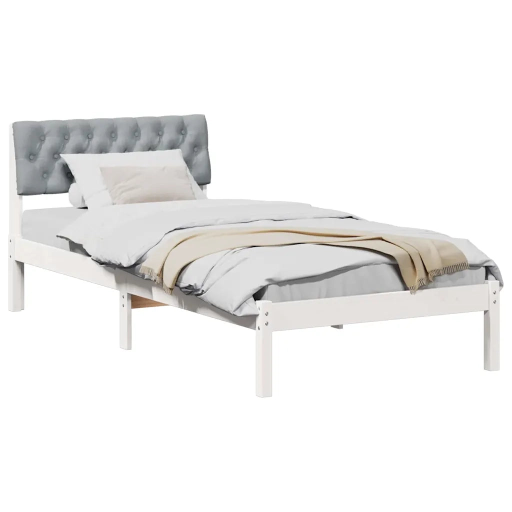 Struttura del Letto Bianco e grigio chiaro 90 x 190 cm 878648
