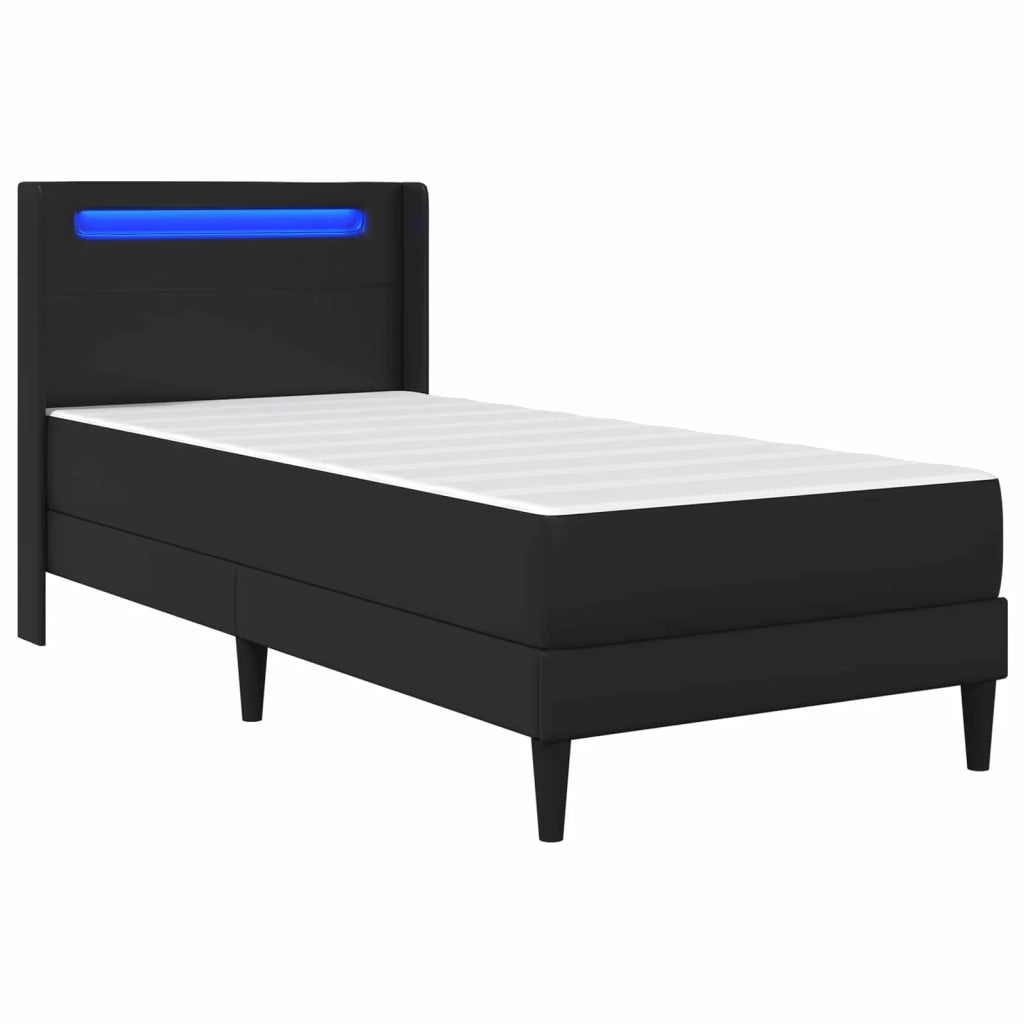 Struttura letto con materasso-Giroletto Nero 100 x 200 cm Similpelle
