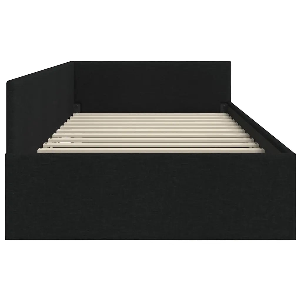 Cornice del letto ad angolo Nero 90 cm x 190 cm Tessuto 42016037