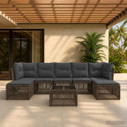 Set Divano da Giardino 8 pcs Grigio polyrattan 3434312