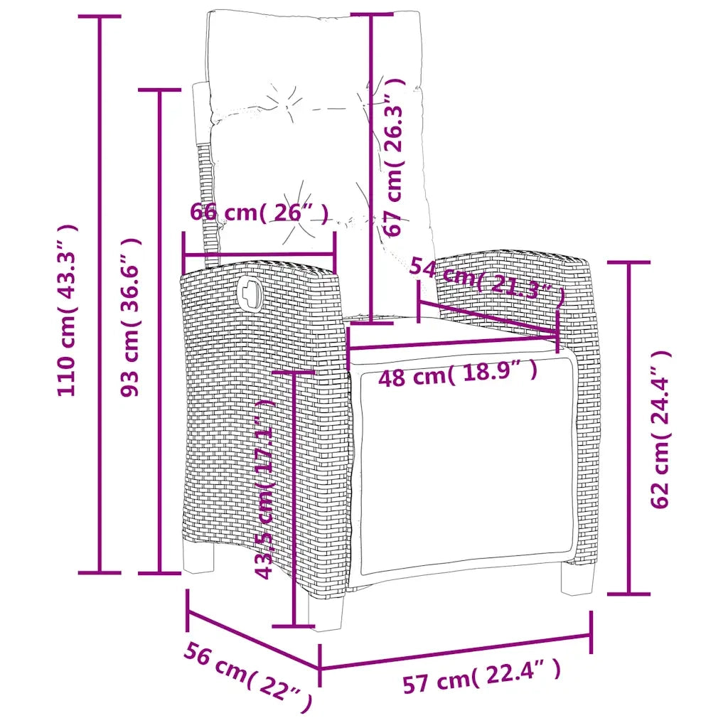 Set da Pranzo da Giardino 5 pz Nero con Cuscini in Polyrattan 3277390