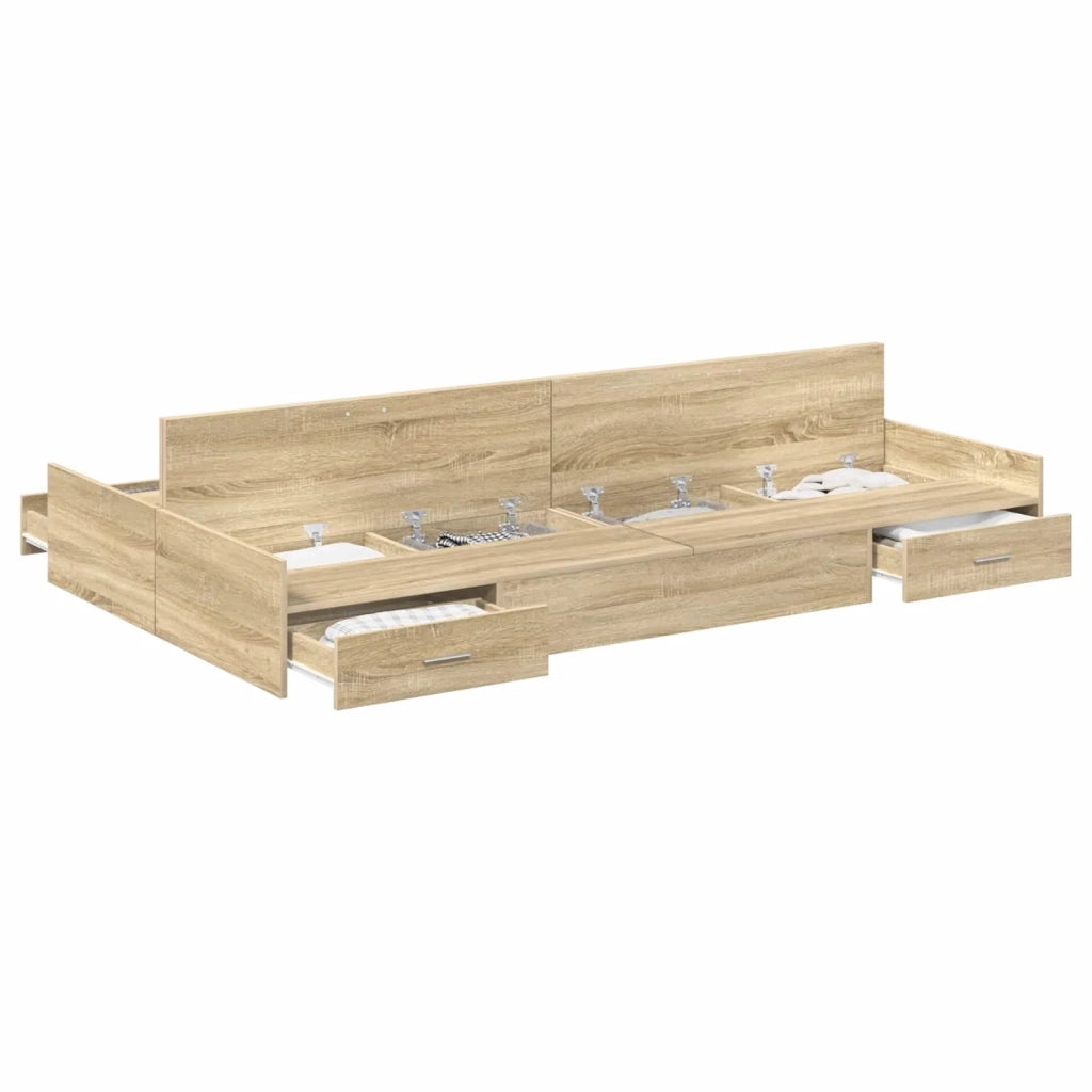 Struttura letto con contenitore Rovere Sonoma 120 x 200 cm 3335303