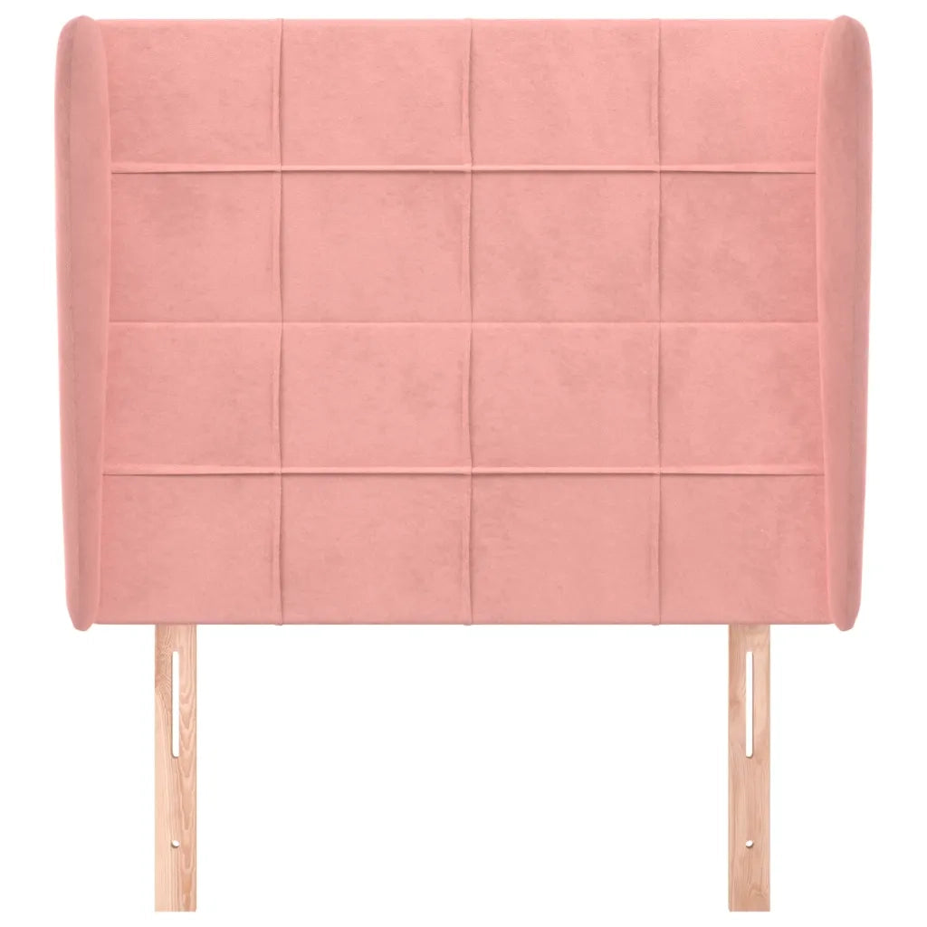 Testiera | Testata ad Orecchio Rosa 83x23x118/128 cm in Velluto